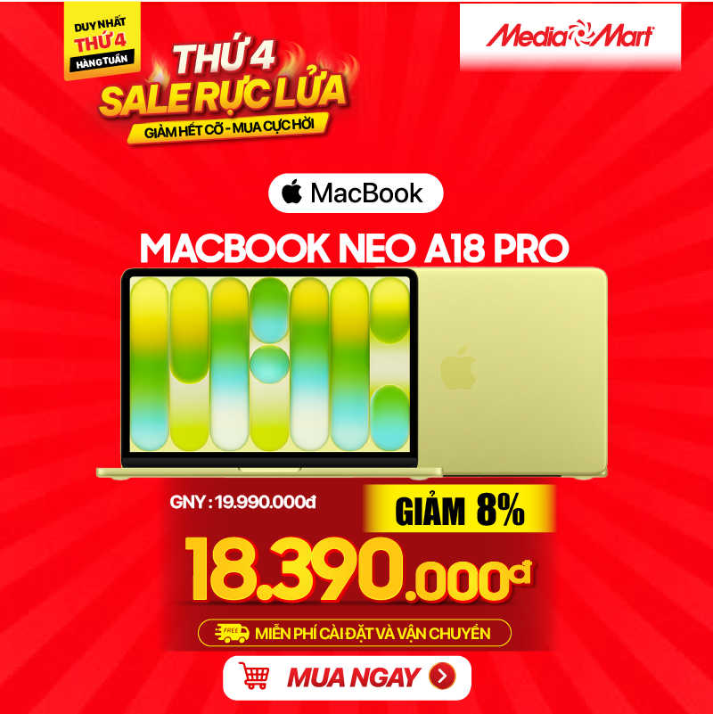 Macbook Neo A18 Pro 13 MHFD4SA/A Citrus