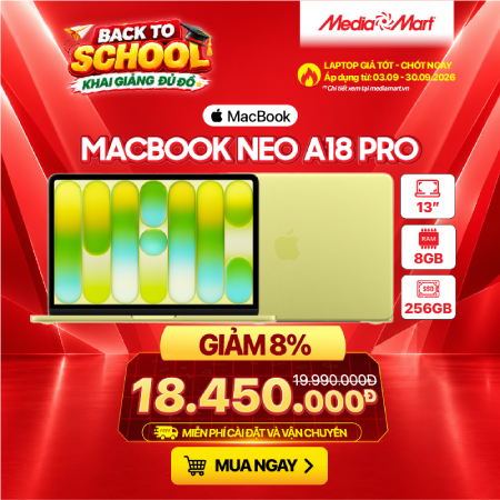 Macbook Neo A18 Pro 13 MHFD4SA/A Citrus
