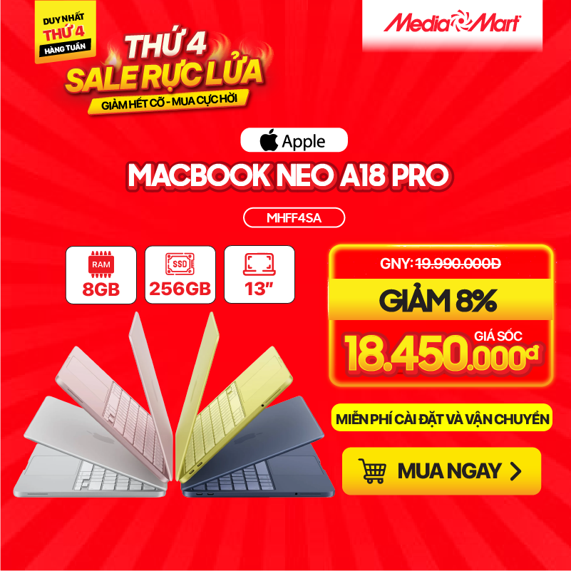 Macbook Neo A18 Pro 13 MHFF4SA/A Indigo