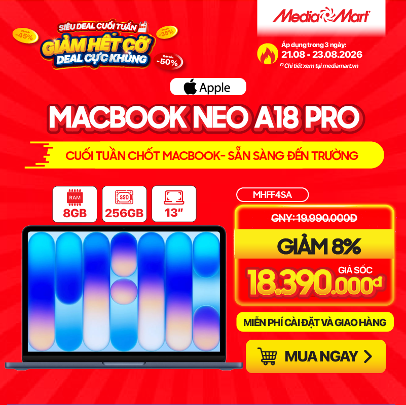 Macbook Neo A18 Pro 13 MHFF4SA/A Indigo