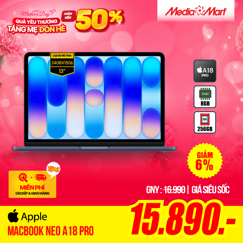 Macbook Neo A18 Pro 13 MHFF4SA/A Indigo