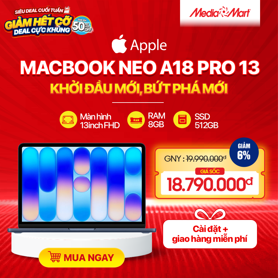Macbook Neo A18 Pro 13 MHFF4SA/A Indigo