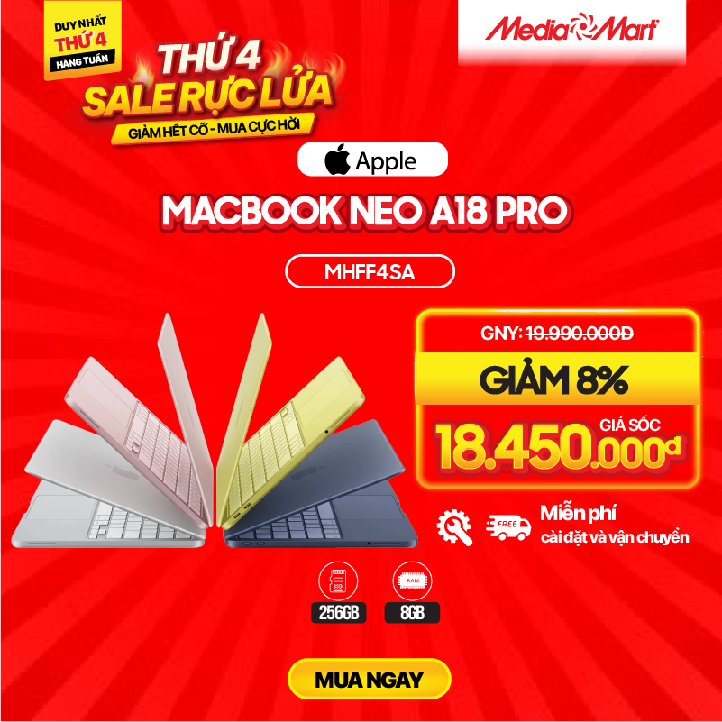 Macbook Neo A18 Pro 13 MHFF4SA/A Indigo