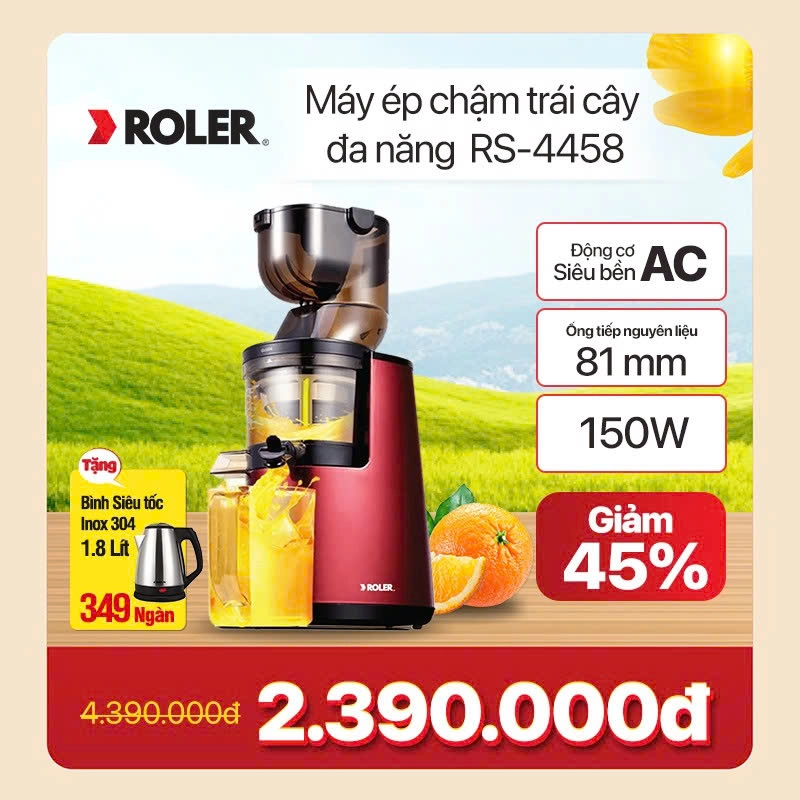 Máy ép chậm trái cây đa năng Roler RS-4458