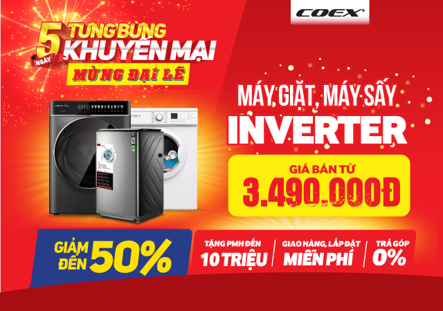 Máy giặt - máy sấy Coex giảm SỐC - Giá chỉ từ 3.490.000đ (Click ngay)