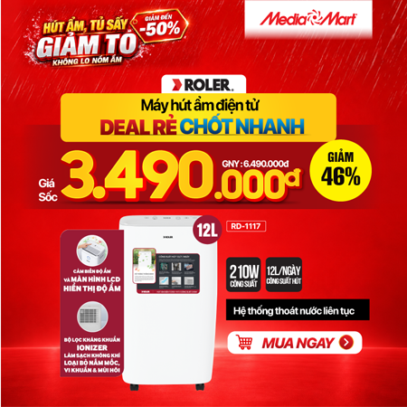 Máy hút ẩm điện tử 12 lít Roler RD-1117