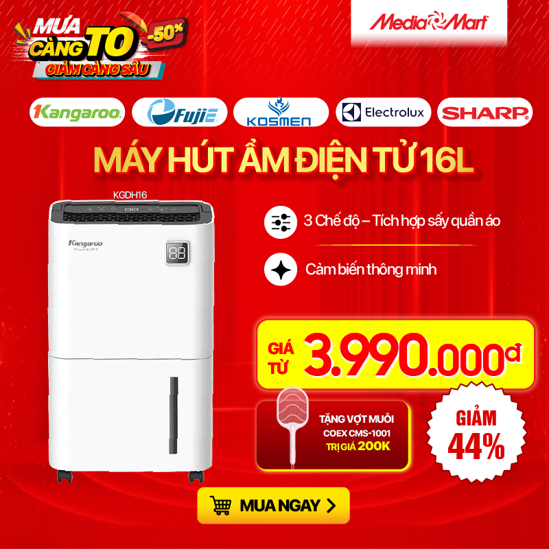 Máy hút ẩm điện tử 16L Kangaroo KGDH16