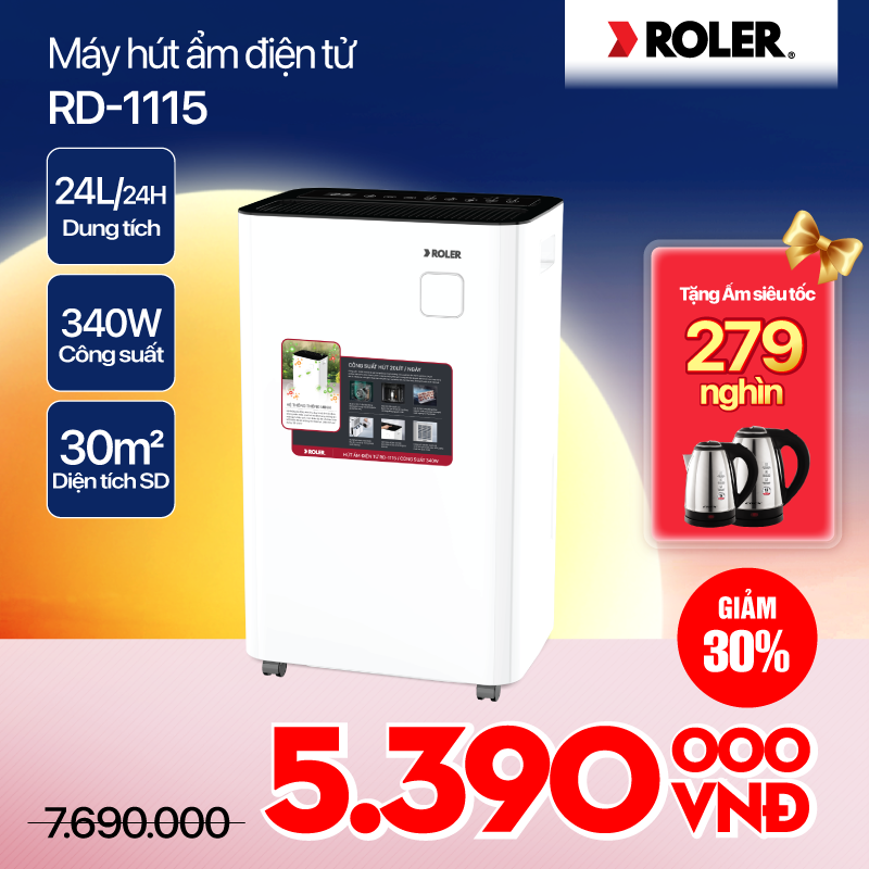 Máy hút ẩm điện tử 20 lít Roler RD-1115