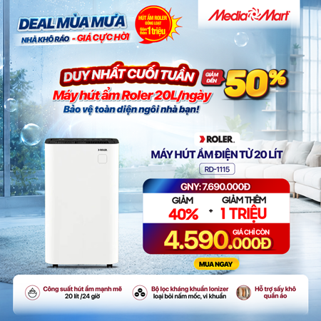 Máy hút ẩm điện tử 20 lít Roler RD-1115
