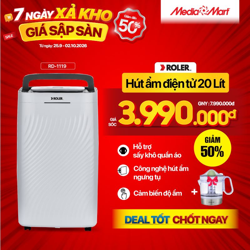 Máy hút ẩm điện tử 20 lít Roler RD-1119
