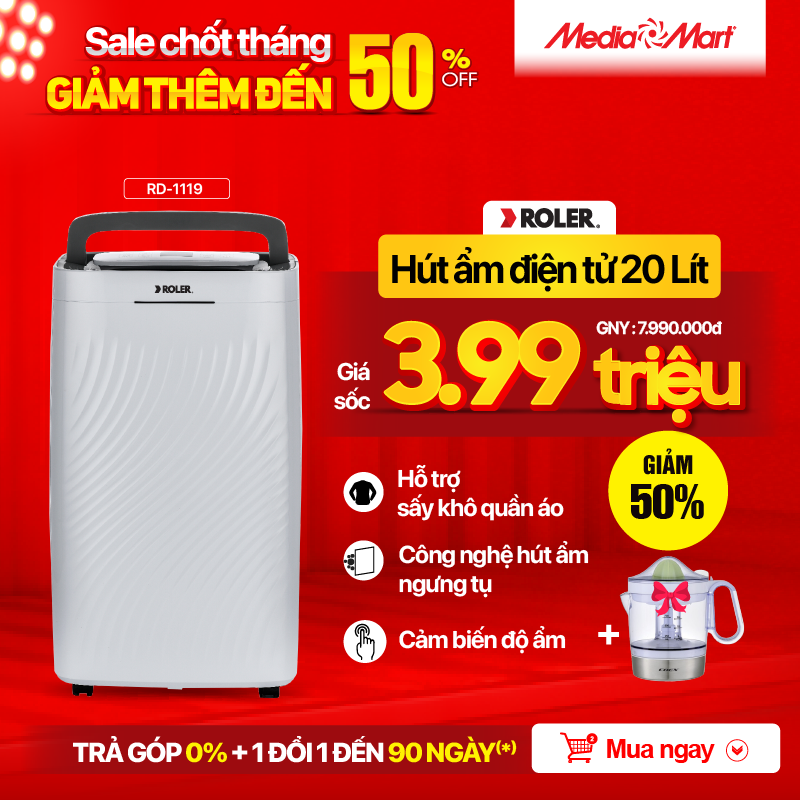 Máy hút ẩm điện tử 20 lít Roler RD-1119