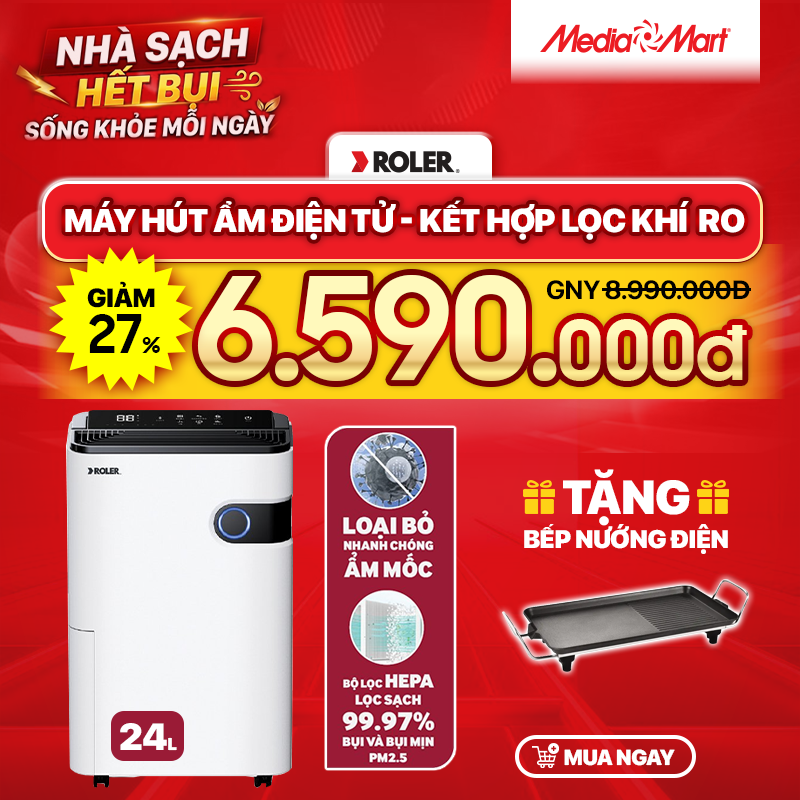 Máy hút ẩm điện tử kết hợp lọc khí 24 lít Roler RD-1113