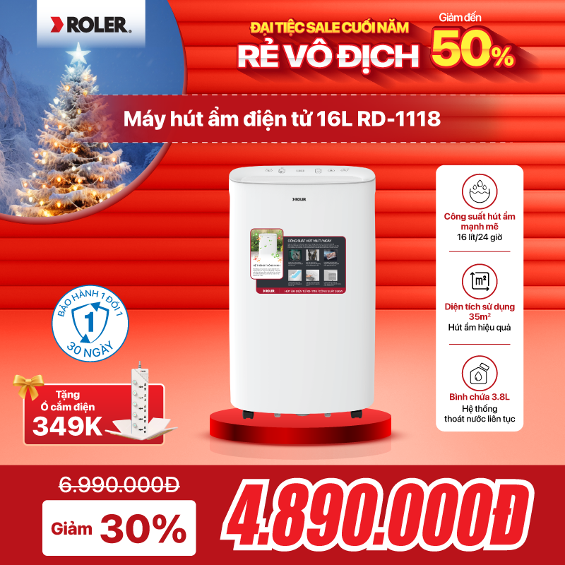 Máy hút ẩm điện tử Roler RD-1118