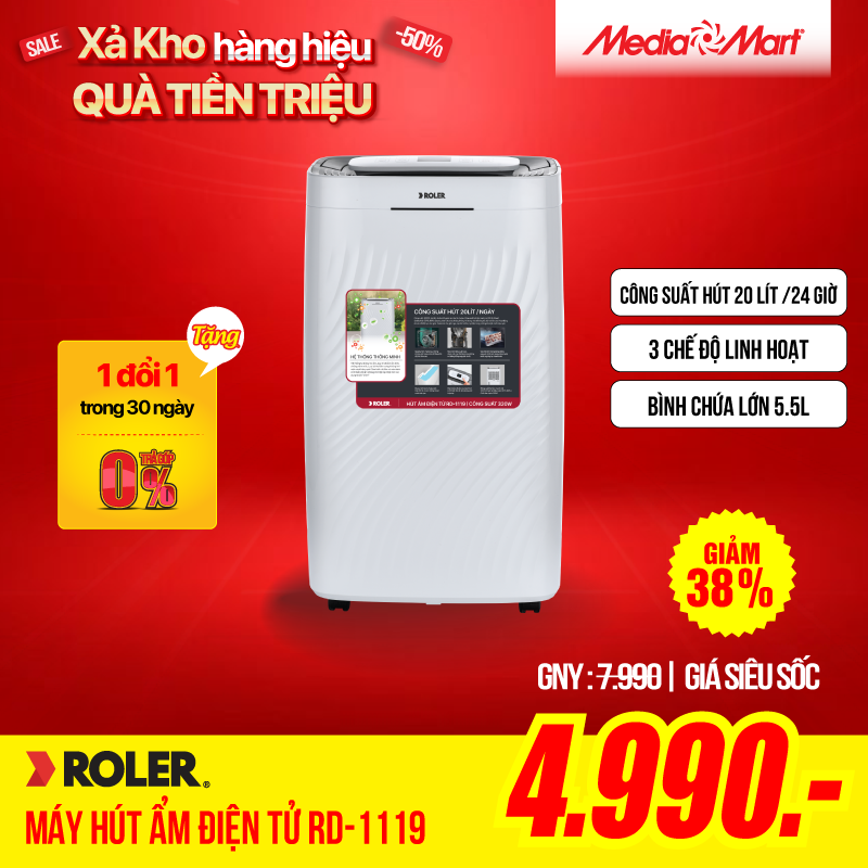 Máy hút ẩm điện tử Roler RD-1119