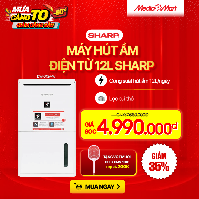 Máy hút ẩm Sharp DW-D12A-W