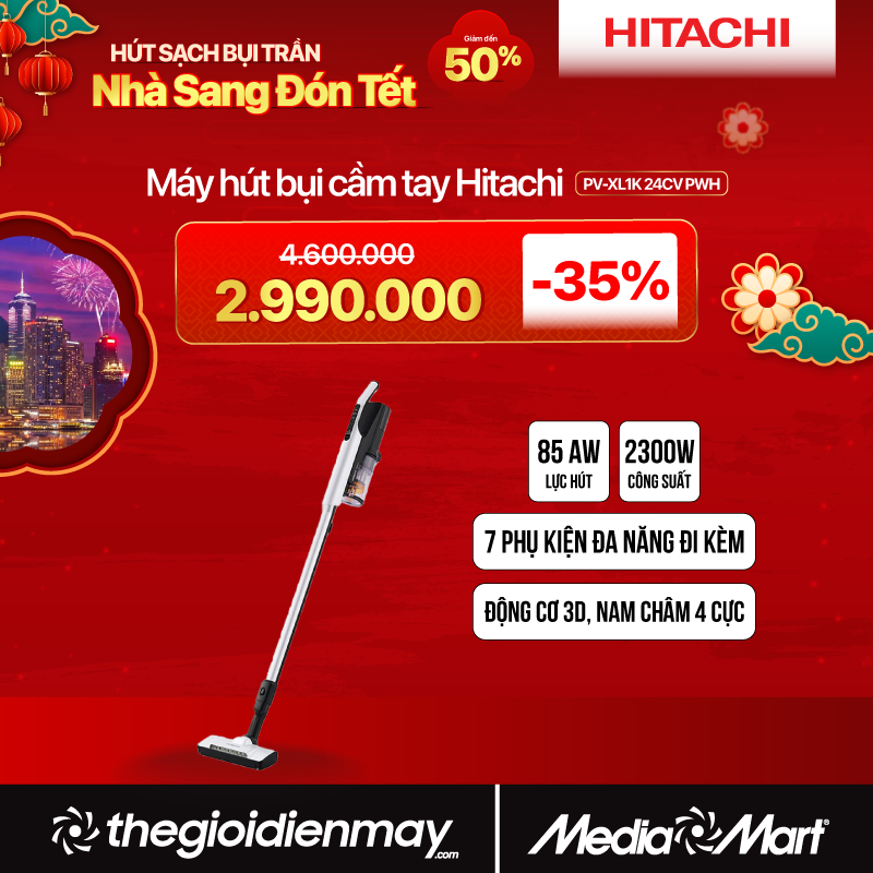 Máy hút bụi cầm tay Hitachi PV-XL1K 24CV PWH