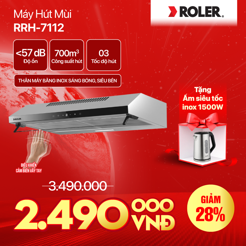 Máy hút mùi điện tử Roler RRH-7112