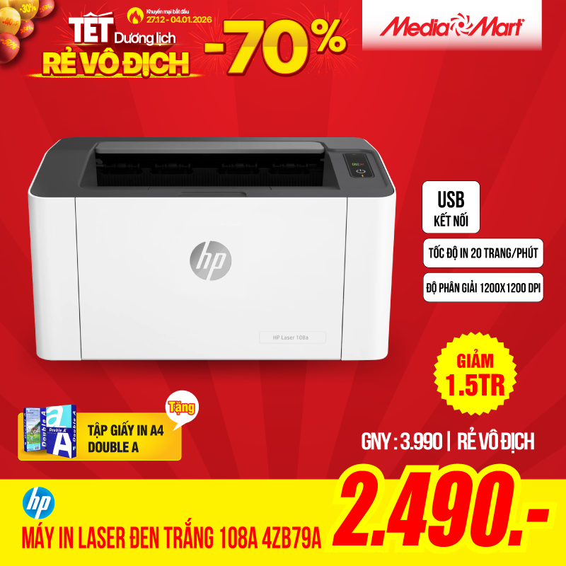 Máy in laser đen trắng HP 108A 4ZB79A