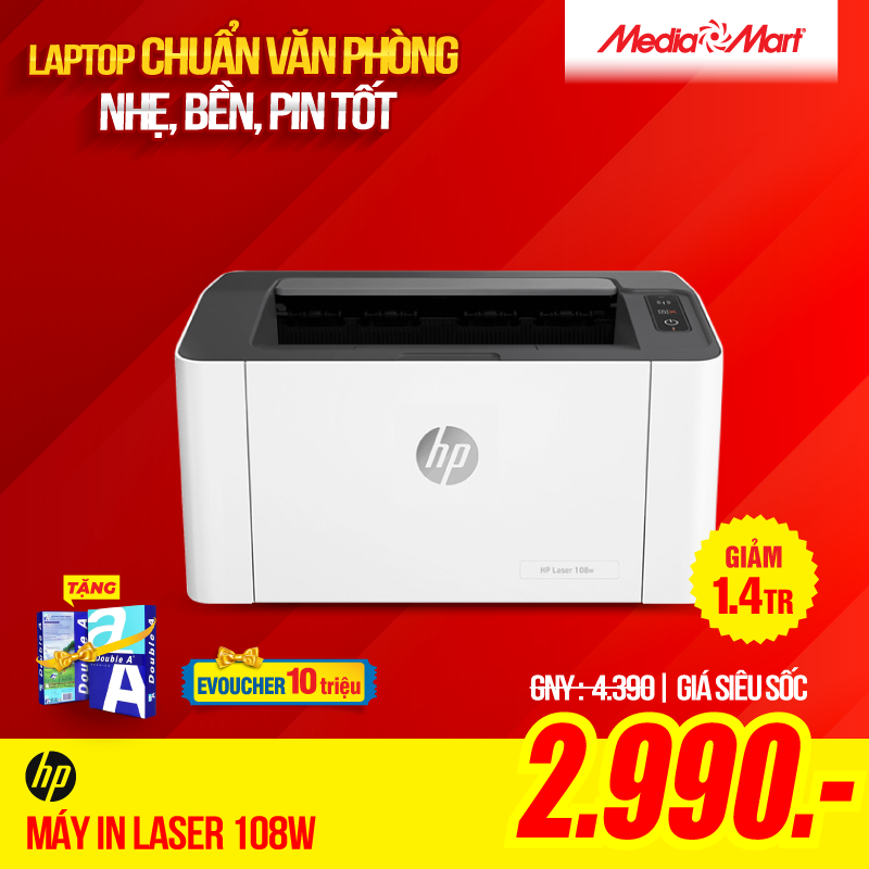 Máy in laser đen trắng HP 108W 4ZB80A