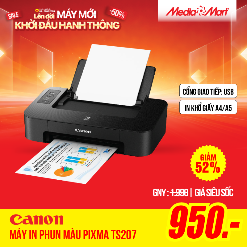 Máy in phun màu Canon PIXMA TS207