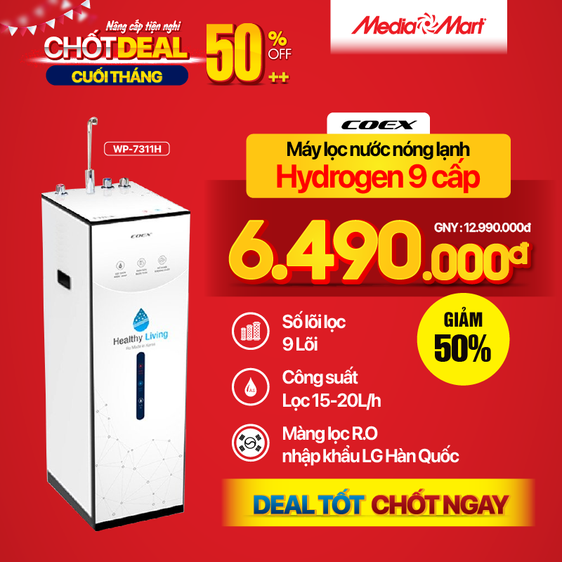 Máy lọc nước nóng lạnh Hydrogen 9 cấp Coex WP-7311H