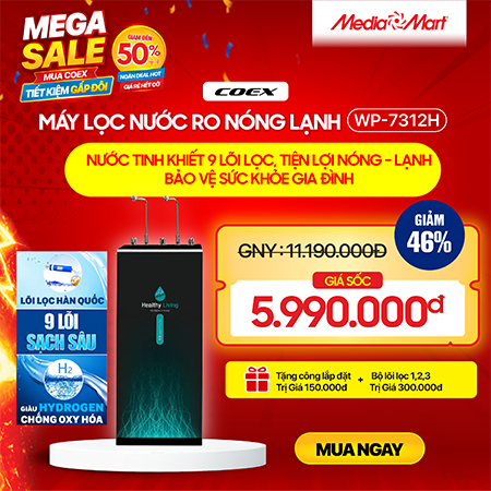 Máy lọc nước nóng lạnh Hydrogen RO 9 cấp Coex WP-7312H