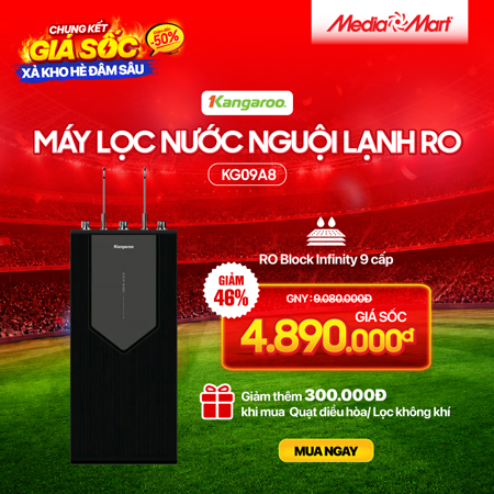 Máy lọc nước nóng lạnh Kangaroo 9 cấp RO Block Infinity KG09A8