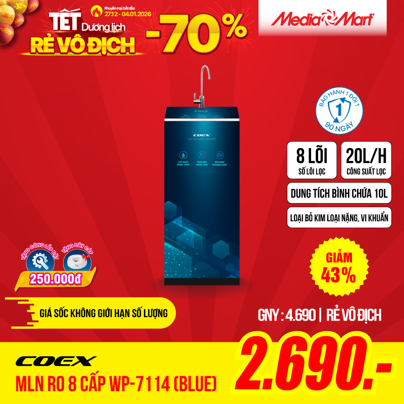 Máy Lọc Nước RO 8 cấp Coex WP-7114