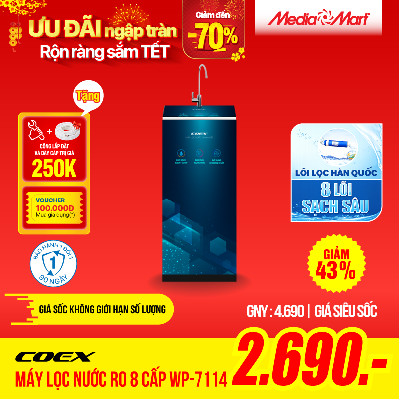 Máy Lọc Nước RO 8 cấp Coex WP-7114