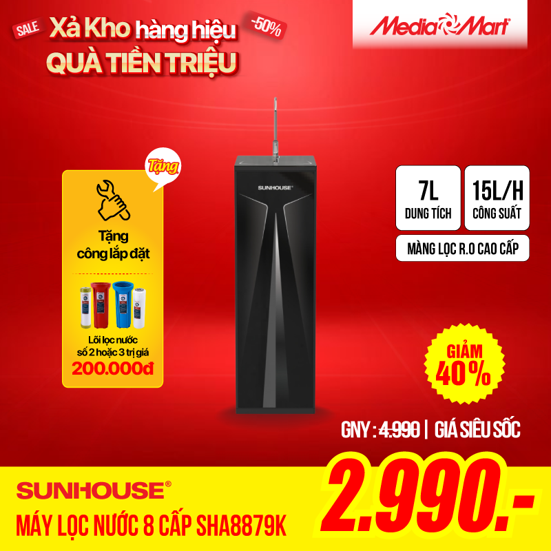 Máy lọc nước Sunhouse 8 cấp SHA8879K
