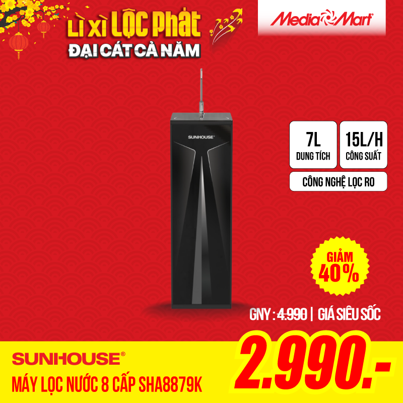 Máy lọc nước Sunhouse 8 cấp SHA8879K