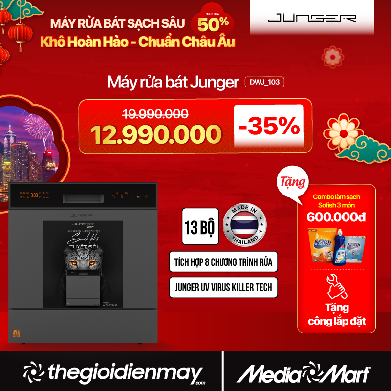 Máy rửa bát 13 bộ độc lập Junger DWJ_103