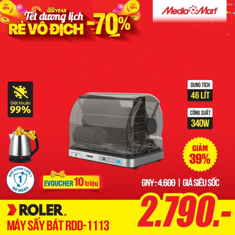 Máy sấy bát Roler RDD-1113