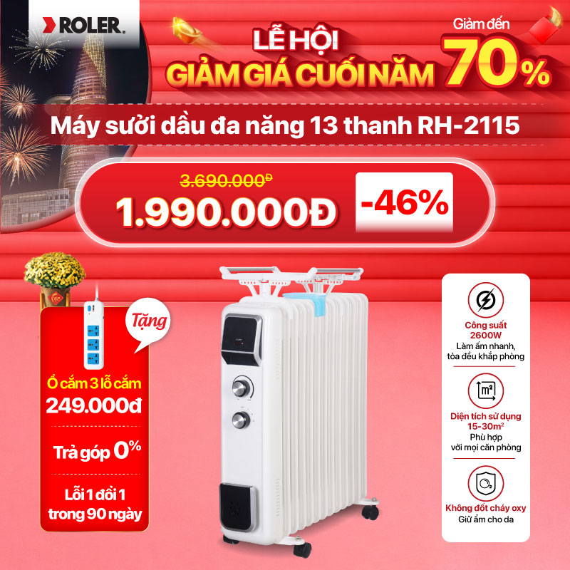 Máy sưởi dầu đa năng 13 thanh Roler RH-2115