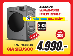 MG lồng ngang 8.5Kg chỉ từ 4.99 Triệu