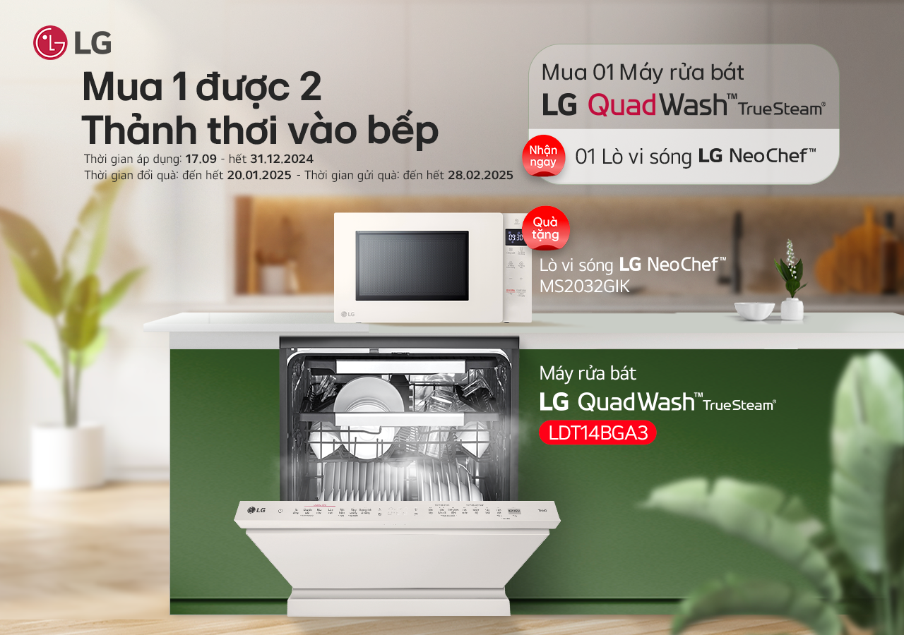 Mua 1 được 2 thảnh thơi vào bếp LG (Xem ngay)