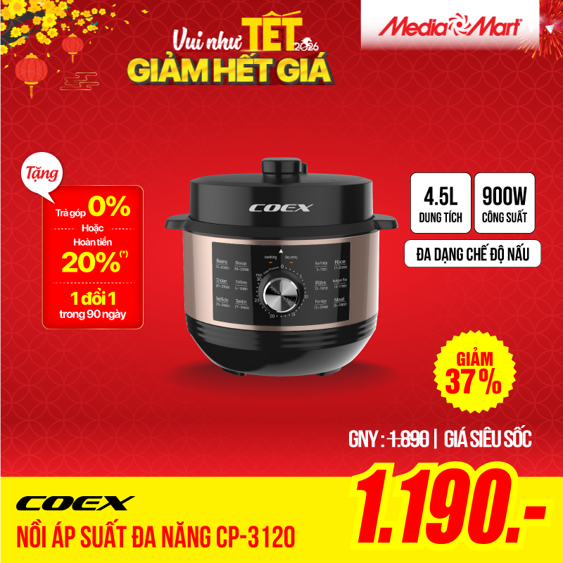 Nồi áp suất đa năng 4.5L Coex CP-3120