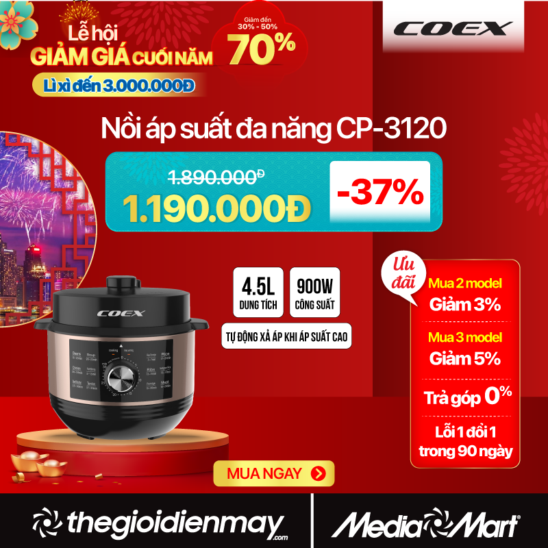 Nồi áp suất đa năng 4.5L Coex CP-3120