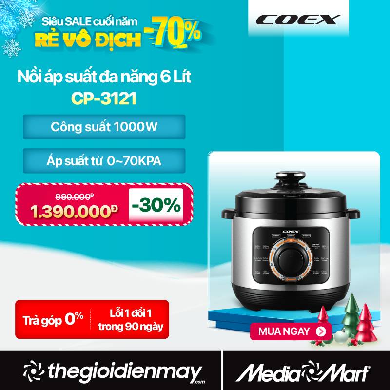 Nồi áp suất điện tử đa năng 6L Coex CP-3216A