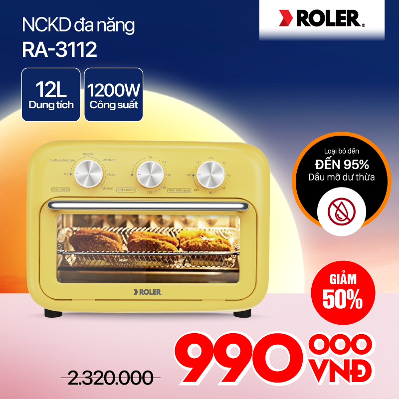 Nồi chiên không dầu đa chức năng 12L Roler RA-3112