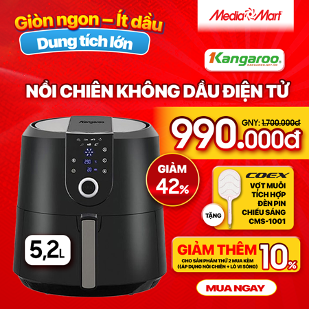 Nồi chiên không dầu điện tử 5,2L Kangaroo KG55AF1A
