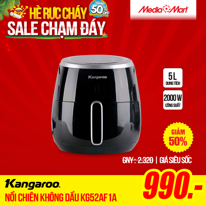 Nồi chiên không dầu điện tử 5L Kangaroo KG52AF1A