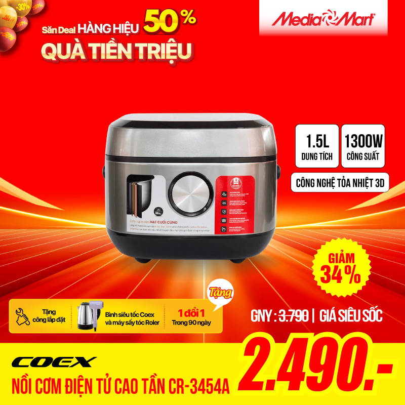 Nồi cơm điện cao tần 1.5 lít Coex CR-3454A
