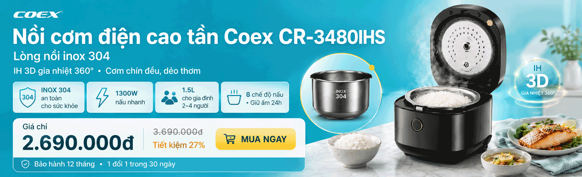 Nồi cơm điện cao tần Coex 1.5 lít CR-3480IHS