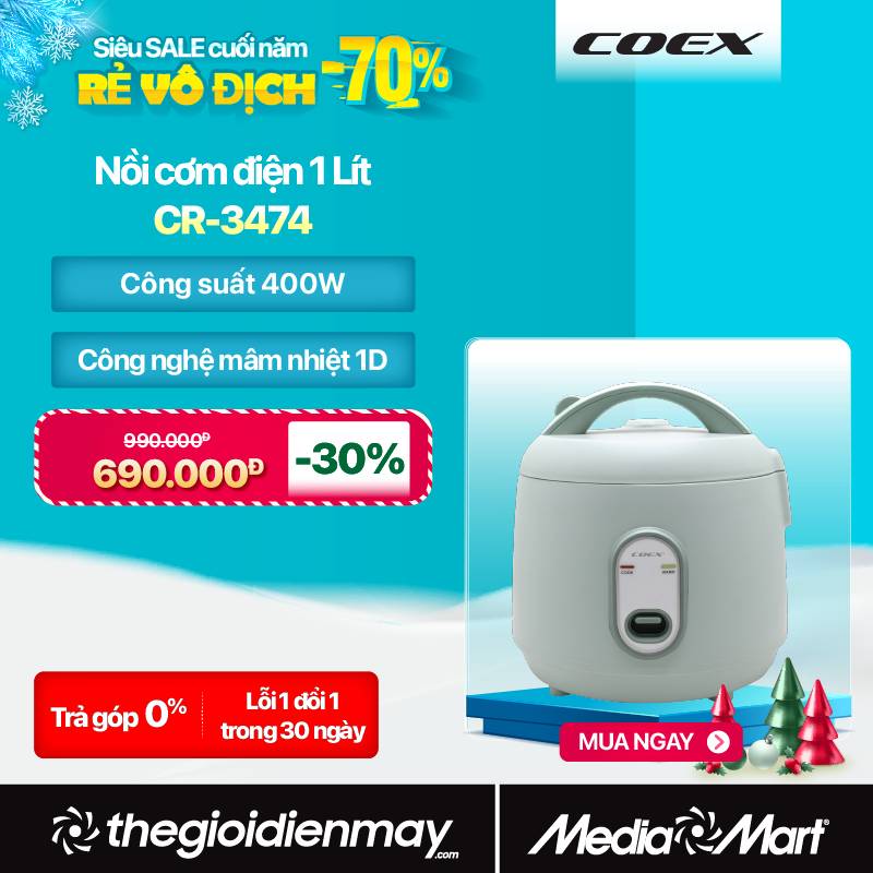 Nồi cơm điện cơ 1 lít Coex CR-3474