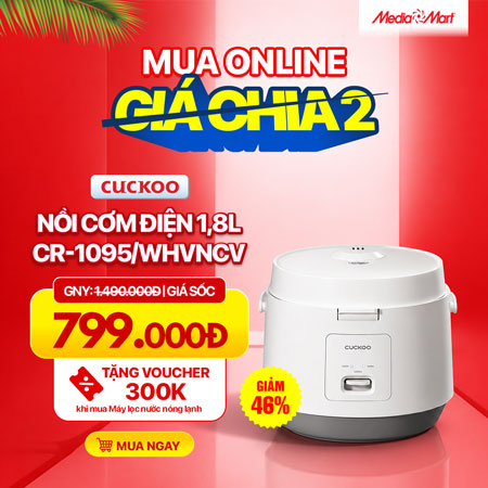 Nồi cơm điện cơ 1,8L Cuckoo CR-1095/WHVNCV