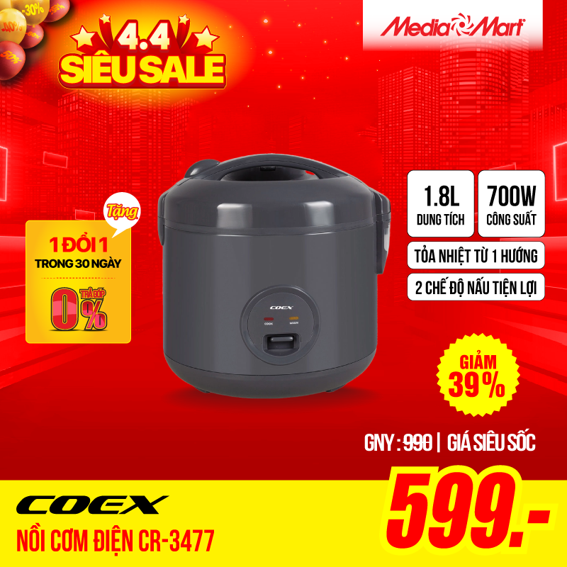 Nồi cơm điện cơ COEX 1.8 lít CR-3477
