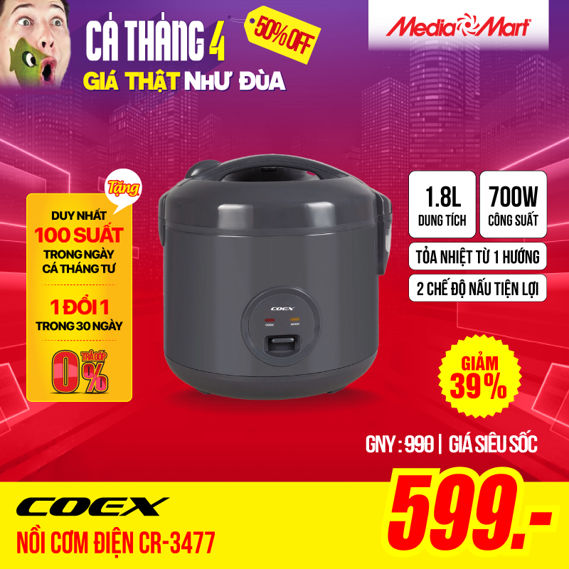 Nồi cơm điện cơ COEX 1.8 lít CR-3477