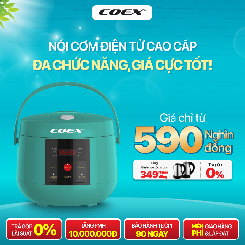 Nồi cơm điện tử Coex chỉ từ 590K