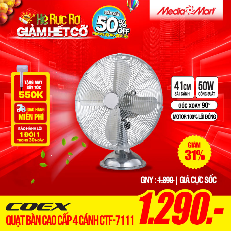 Quạt bàn COEX Cao cấp 4 cánh – CTF-7111